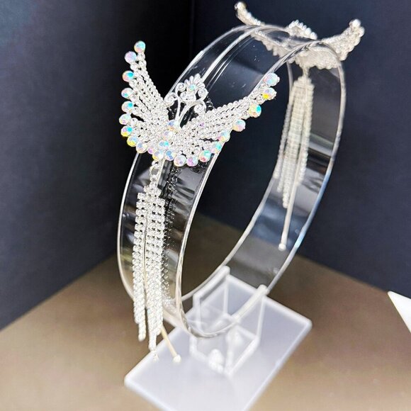 Angel Wings Headband, Hair Accessories for Girl, Goddess Headdress, Silver Crown - Picture 3 of 9